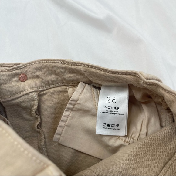 Mother The Hustler Ankle Fray Out Of Nowhere Beige Cream Tan Raw Hem Jeans Pants - Picture 12 of 12